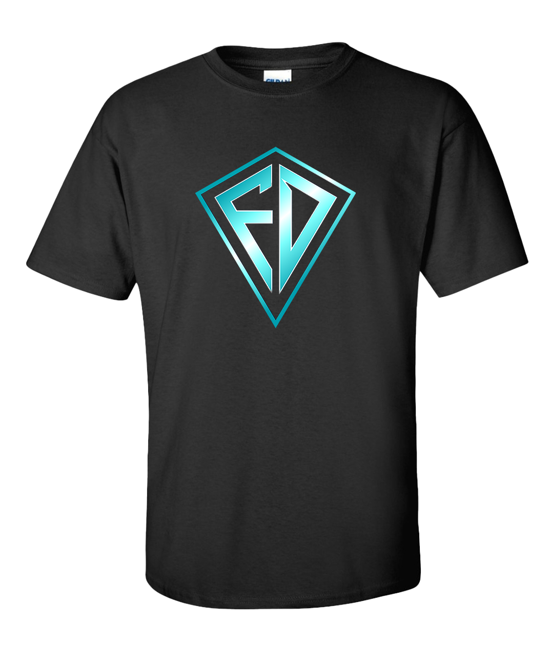 Auqa Blue Fortnitedad Logo (Black) T-Shirt