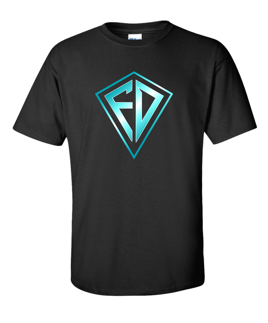 Auqa Blue Fortnitedad Logo (Black) T-Shirt